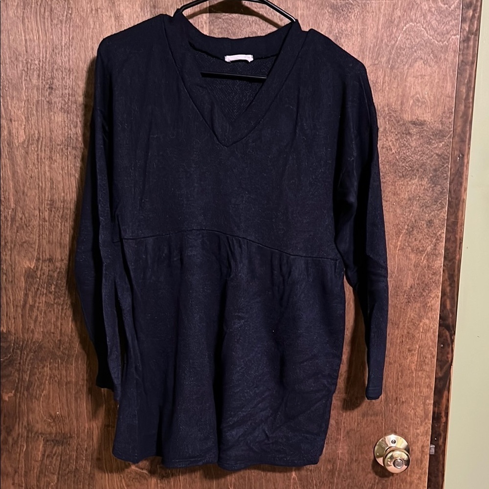 Chic Soul - Navy V-Neck Women's sweater